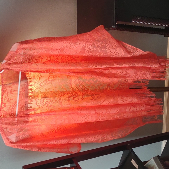 Bright Peach / Orange Shawl ( one size fits all) - Picture 1 of 3